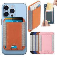 For Magsafe Magnetic Elastic Leather Slot Card Holder Case For iPhone 15 14 Pro Max 13 Samsung S23 Ultra Wallet Card Accessories
