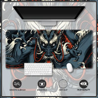 Japanese God Ryujin Customised Mouse Pad Gaming Table Mat Stitched Edge Rubber Extended Mousepad Large Stitched Edge Deskpad Computer Desk Mouse Pad