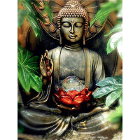 Religious Buddha Printed Water-Soluble Canvas 11CT Cross Stitch Embroidery Full Kit DMC Threads Painting Craft Jewelry