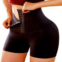 【LZ】 Bermuda modeladora de cintura alta levanta o bumbum levanta bumbum com ganchos firme para controle de barriga calcinha slim