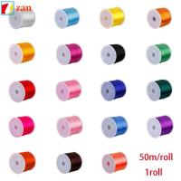 ZAN 50m/Roll สร้อยข้อมือ เครื่องประดับ DIY สายยางยืด เกลียว เชือกร้อยลูกปัด คริสตัล