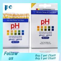 PO6222525 100ct ความแม่นยำสูง4.5-9. 0แผ่นตรวจค่า PH ความไวสูงชุดทดสอบน้ำความเป็นกรดของร่างกายกระดาษตรวจสอบค่า PH สากลและความเป็นด่าง