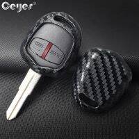 ● Ceyes Car Protection Key Covers Accessories Styling Case For Mitsubishi Pajero EX Lancer ASX Outlander Galant Carbon Fiber Grain