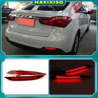 Bemper Belakang สะท้อนแสงสำหรับรถยนต์ Led 2ชิ้นสำหรับ Kia K3 Cerato Forte 2012 2013 2014 2015 2016หางไฟเบรค LED ไฟตัดหมอก