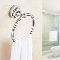 Bathroom Hardware Pendant Blue And White Porcelain Towel Ring Ceramic Towel Rack Stainless Steel Towel Ring