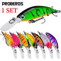 PROBEROS 9ชิ้น/เซ็ต Sinking Minnow Fishing Lure ชุด5.5G 7ซม. Hard Bass เหยื่อเหยื่อตกปลาน้ำจืดอุปกรณ์เสริม DW495