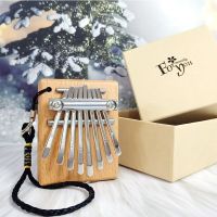 ไม้มะฮอกกานีเปียโน Kalimba Thumb ขนาดเล็ก8คีย์เครื่องดนตรีแบบพกพาของขวัญนิ้วเล่นมีเสียงน่ารักดีสำหรับเด็ก