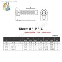 ☌❈❐ M6 M8 M10 M12 Pitch 0.75 1 1.25 1.5mm 304 Stainless Steel A2-70 Fine Thread Hexgonal Hex Socket Round Head Screw Allen Bolt