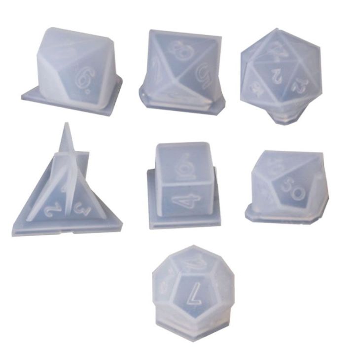 7 Shapes Dice Fillet Square Triangle Dice Mold Dice Digital Game Silicone Mould