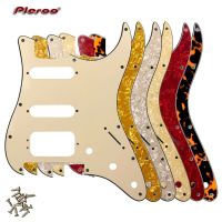 Pleroo Pickguard Gitar Berkualitas-Untuk AS 11 Lubang Sekrup Strat Dengan สะพาน Floyd Rose Tremolo Humbucker Single HSS Pelat Gores