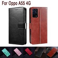 [ขายดี2023] ปกหนัง CPH2325สำหรับ Oppo A55 4G เคสที่วางขนาดกระเป๋าสตางค์พับได้แม่เหล็กโทรศัพท์รูปทรงการ์ดป้องกันหนังสือสำหรับ Oppo A 55เคส Etui Coque