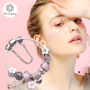 Viviann Brand Vintage Silver Color Charms Bracelets for Women DIY Crystal