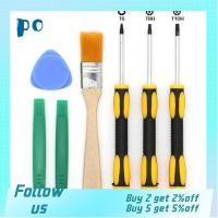 PO6222525อุปกรณ์ทำมือมือ DIY 7ชิ้น/เซ็ต T6พลาสติกอเนกประสงค์,ไขควง T10 T8ชุดเปิดเครื่องมือติดตั้งด้วยตนเองสำหรับสำหรับ Xbox หนึ่ง/360ควบคุม/PS3/จอยควบคุมเกม PS4