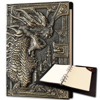 DND Campaign Journal with 3D Cthulhu Embossed Leather Cover - 400 Pages D D Notebook Great RPG Notepad for GM Player