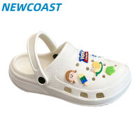 NewCoast รองเท้าโลฟเฟอร์ผู้หญิง,รองเท้าผ้าเบาฤดูร้อนสำหรับผู้หญิงรองเท้าแตะใส่ในสวนการ์ตูนน่ารักรองเท้าตาข่ายลำลองสีขาว