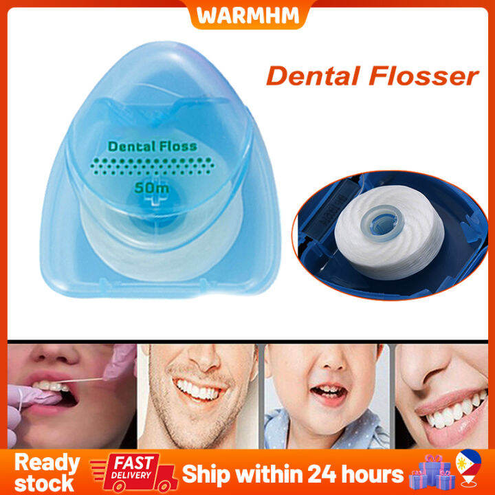 50m Dental Flosser Oral Hygiene Floss Teeth Weave Waxed Dentist ...