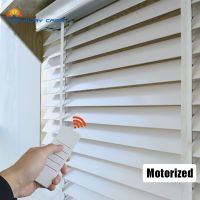 EWAY CASA Electric Venetian Blind Wooden Blinds Wifi Alexa Tuya Venetian Blinds Faux Wooden Curtains MR WB TM