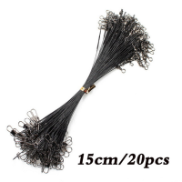 20PCS Steel Fishing Leader Line Set With Swivel Braided Floating Wire Line for Carp Fishing Accessories Tackle Supplies15CM-30CM