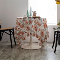 Christmas Maple Leaf Printed Tablecloth Rectangular Tablecloth Banquet Party Atmosphere Tablecloth Decoration Manteles Nappe