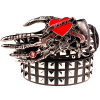 Full rivet belt men punk rivets belt skull love kills belt whole Spikes rivets skull hand hip hop show