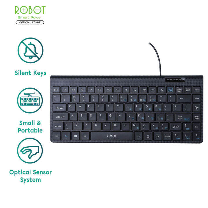 RK10 Silent Button Mini USB Wired Keyboard Ultra-Thin with Numeric ...