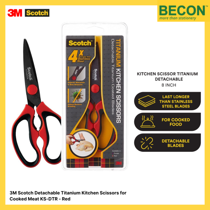 3M Scotch Detachable Titanium Kitchen Scissors for Cooked Meat KSDTR