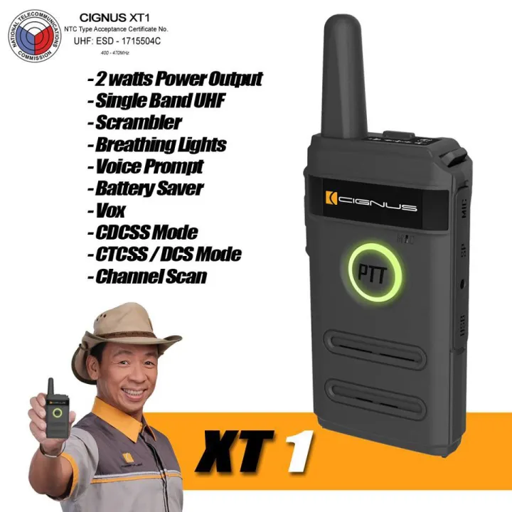 Cignus XT1 UHF 2watts Mini Portable Handheld Radio Lazada PH