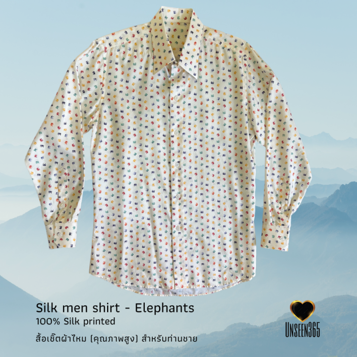เสื้อเชิ้ต-ผ้าไหม-สำหรับท่านชาย-silk-men-shirt-special-order-cutting-100-silk-elephants
