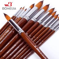 13pcs Artist Paint Brushes Set Nylon Hair Wood Long Handle Painting Brush for Oil Acrylic Watercolor Professional Art Supplies Paint Tools Accessories