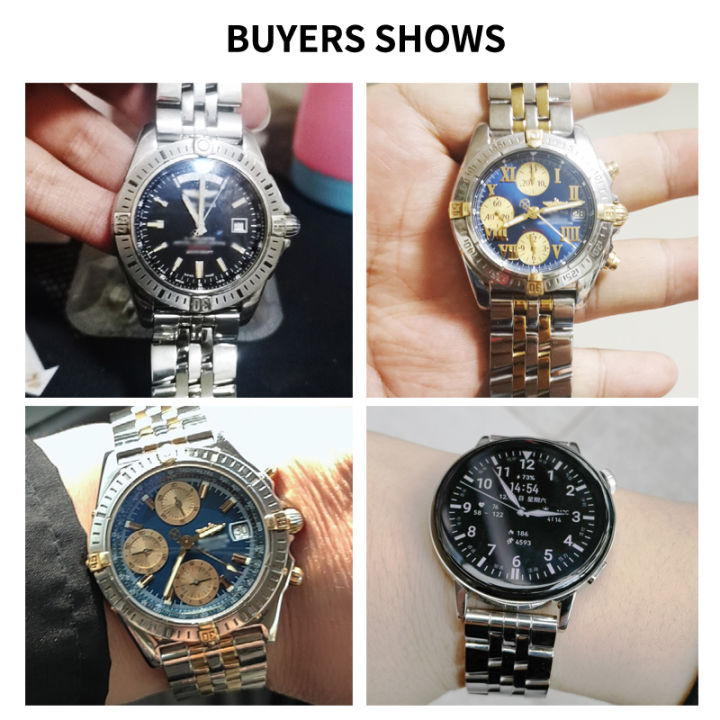 เหล็กแข็งสายนาฬิกาสำหรับ-breitling-เวนเจอร์สซูเปอร์ชาเลนเจอร์การบินวิศวกรรม-timing-22-24มิลลิเมตรสร้อยข้อมือสายนาฬิกาข้อมือจับมือ