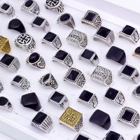 20 Pcs/Lot Geometric Square Classic Metal Men Rings Fashion Jewelry Wholesale Party Gifts Size 17mm-22mm Bearings Seals