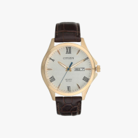 Citizen นาฬิกาข้อมือผู้ชาย [ประกันร้าน] CITIZEN นาฬิกาข้อมือผู้ชาย รุ่น AQ Mid White Dial Brown รุ่น BF2023-01A