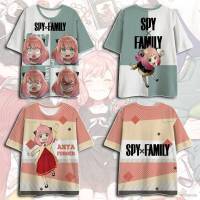 Ag เสื้อยืดแขนสั้นลําลอง พิมพ์ลายกราฟฟิคอนิเมะ SPY x FAMILY ทรงหลวม พลัสไซซ์ สําหรับทุกเพศ