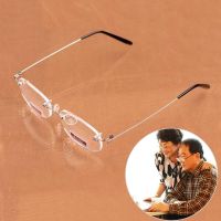 Chic Unisex Frameless Resin Aspheric Lens Reading Glasses Elders Presbyopic