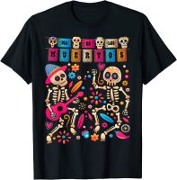 Dia De Los Muertos เสื้อยืด2023โครงกระดูกชาวเม็กซิกันที่ตายแล้วเสื้อยืดแขนลำลองขาสั้นคอกลมแฟชั่นพิมพ์ลายคุณภาพสูง100% เสื้อฤดูร้อนคอกลมเสื้อคอกลมใหม่