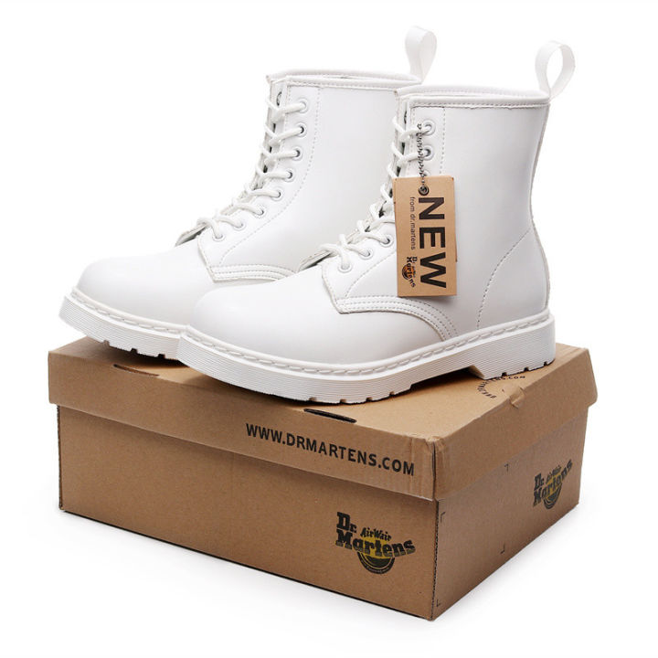 doc-dr-martens-1460-สีขาว-รองเท้าบู๊ตมาร์ตินดื้อแฟชั่นบริติชขาวบริสุทธิ์รองเท้าบูทรองเท้าทำงาน-unisex