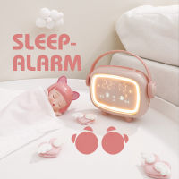 Cute Kids Alarm Clock Wake Up Sound Activated Alarm Clock Rechargeable Multifunctional Led Night Light Digital Alarm Clock