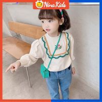 NINAKIDS 1-6ปีทารกหญิงแขนยาวเสื้อคอเต่าฤดูใบไม้ร่วงและฤดูหนาวเสื้อยาวปิดถึงก้น