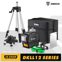 DEKO ซีรีย์ DC 3D โรตารี่ปรับระดับด้วยตนเอง360องศาแนวตั้งแนวนอนสีเขียวทรงพลัง12ผ้าลินินลายกากบาทในร่ม/กลางแจ้ง