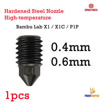 3D Parts Hardened Steel Nozzle High-temperature for Bambu Lab X1 X1C P1P 3D Printer 0.4/0.6mm