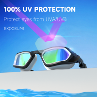 แว่นตาว่ายน้ำมืออาชีพ Anti-Fog UV Protection เลนส์แว่นตาว่ายน้ำซิลิโคนกันน้ำปรับได้กีฬาทางน้ำ