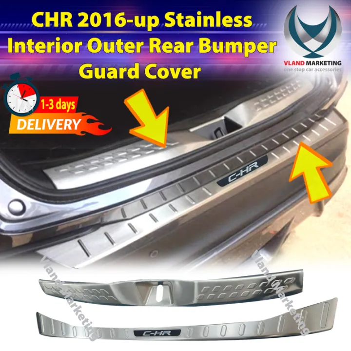 Toyota CHR 2016up Stainless Interior Outer Rear Bumper Guard Cover