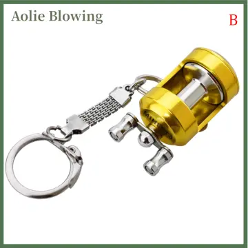 Portable Fishing Reel Keychain Key Ring With Retractable Steel