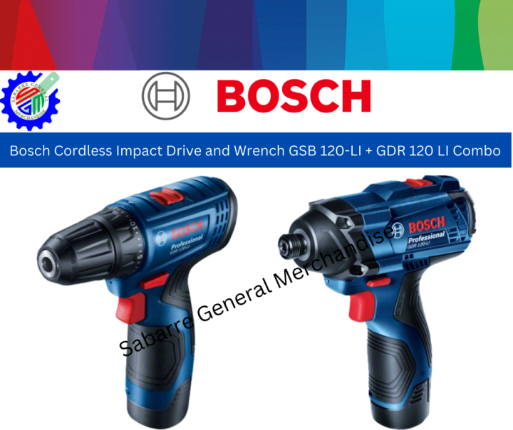 Bosch Cordless Impact Drill and Drive GSB 120LI + GDR 120LI Combo