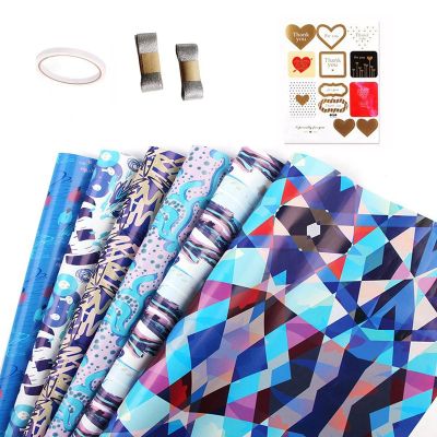 Wrapping Paper Sheets,Pet Pattern Birthday Party Festival Holiday Wrapping Paper Set of 6,Present Gift Wrapping Papers