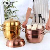 1 Pcs Steamer Pot Stainless Steel Three layer Thick Gold Steamer Pot Soup Steam Pot Cooking Pots Cooker Gas Stove