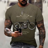 2022 Summer 3D Printing T-Shirt Mens Retro Hip Hop Retro motorcycle series patterns Fashion Street Loose Short Sleeve Shirt Hot