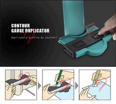 Djai ไม้วัดแบบ ทรงโค้ง เหลี่ยม กลม งานไม้ กระเบื้อง เพื่อตัดตามแบบ 125mm  Shape Contour Duplicator Profile Gauge Tiling Laminate Tiles Edge Shaping Cutting Layout Tool 5"