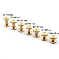 5PCS Brass Screw Rivets Flat Head for DIY Leathercrafts Book Binding Arts