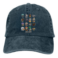 【Vintage cowboy hat】 Korean Style Denim Adjustable Cap Mojang Jinx Minecraft Mini Mob Character D Sports Wear Molecstacy Mdma Daily Wear 100% Cotton Caps 8785